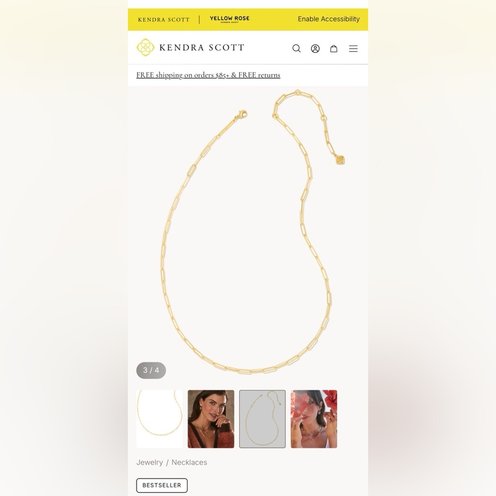 New with tags Kendra Scott Courtney paper clip necklace